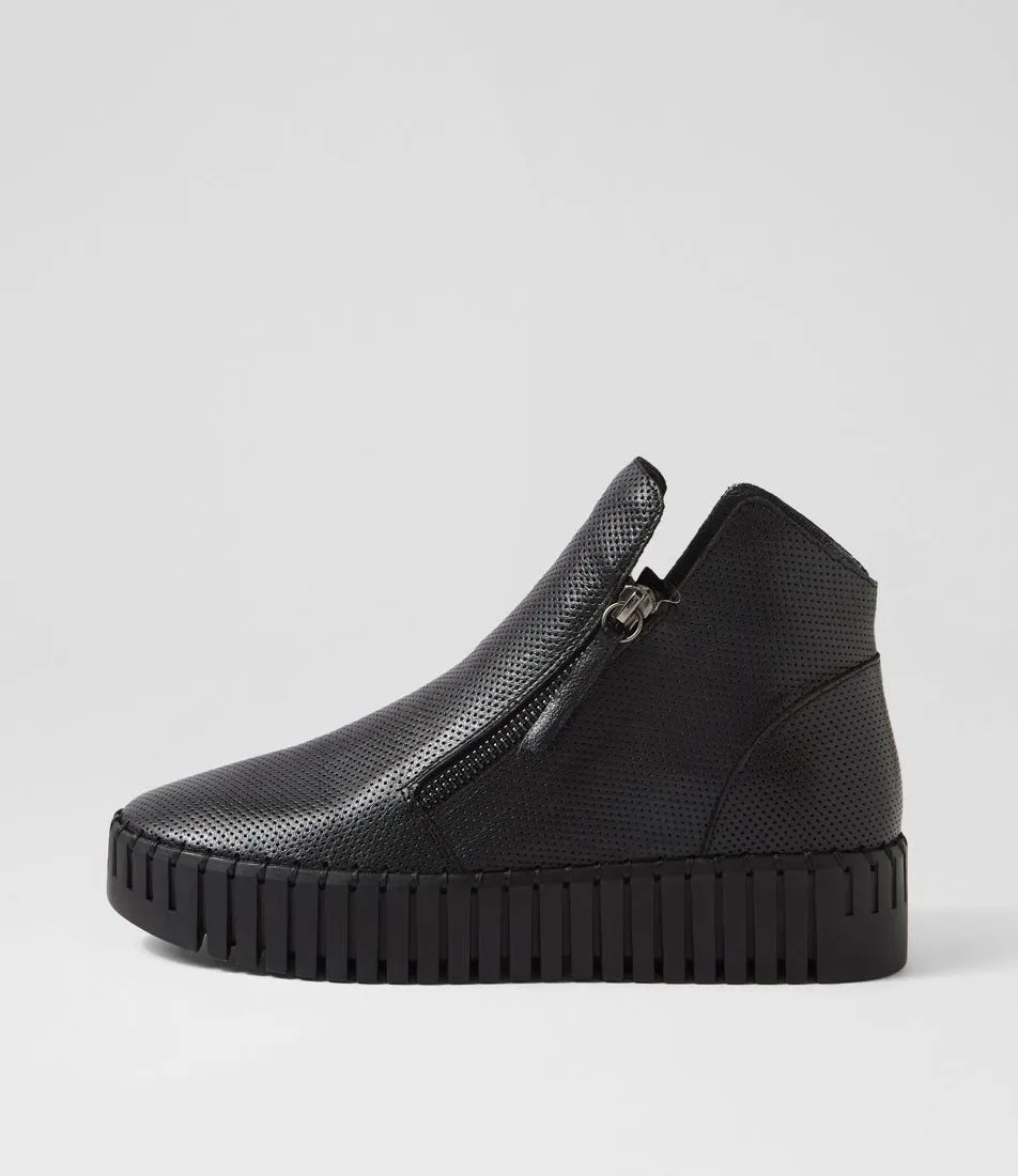 DJANGO & JULIETTE Badio Black Leather Sneakers