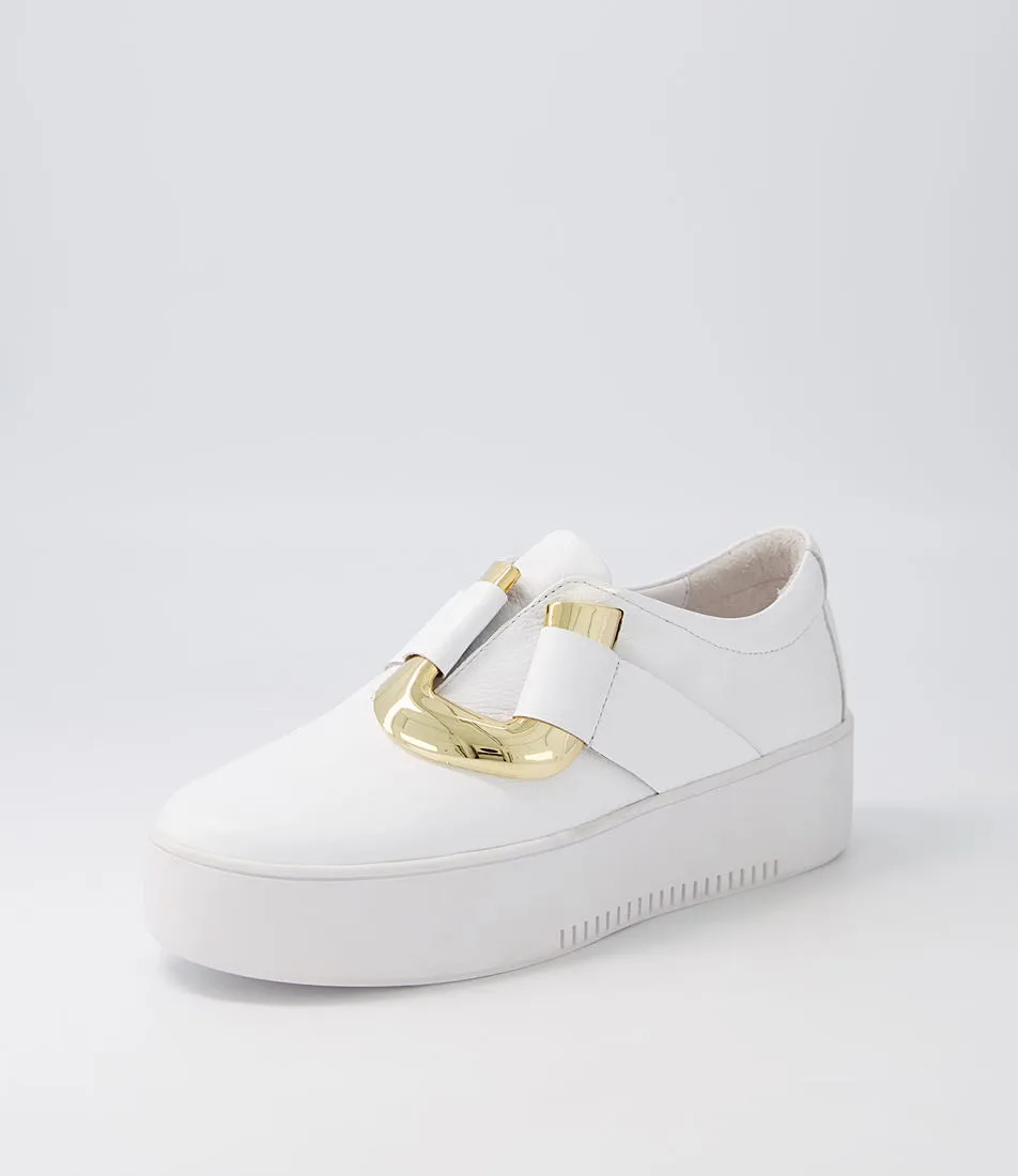 DJANGO & JULIETTE Warsa White Leather Sneakers