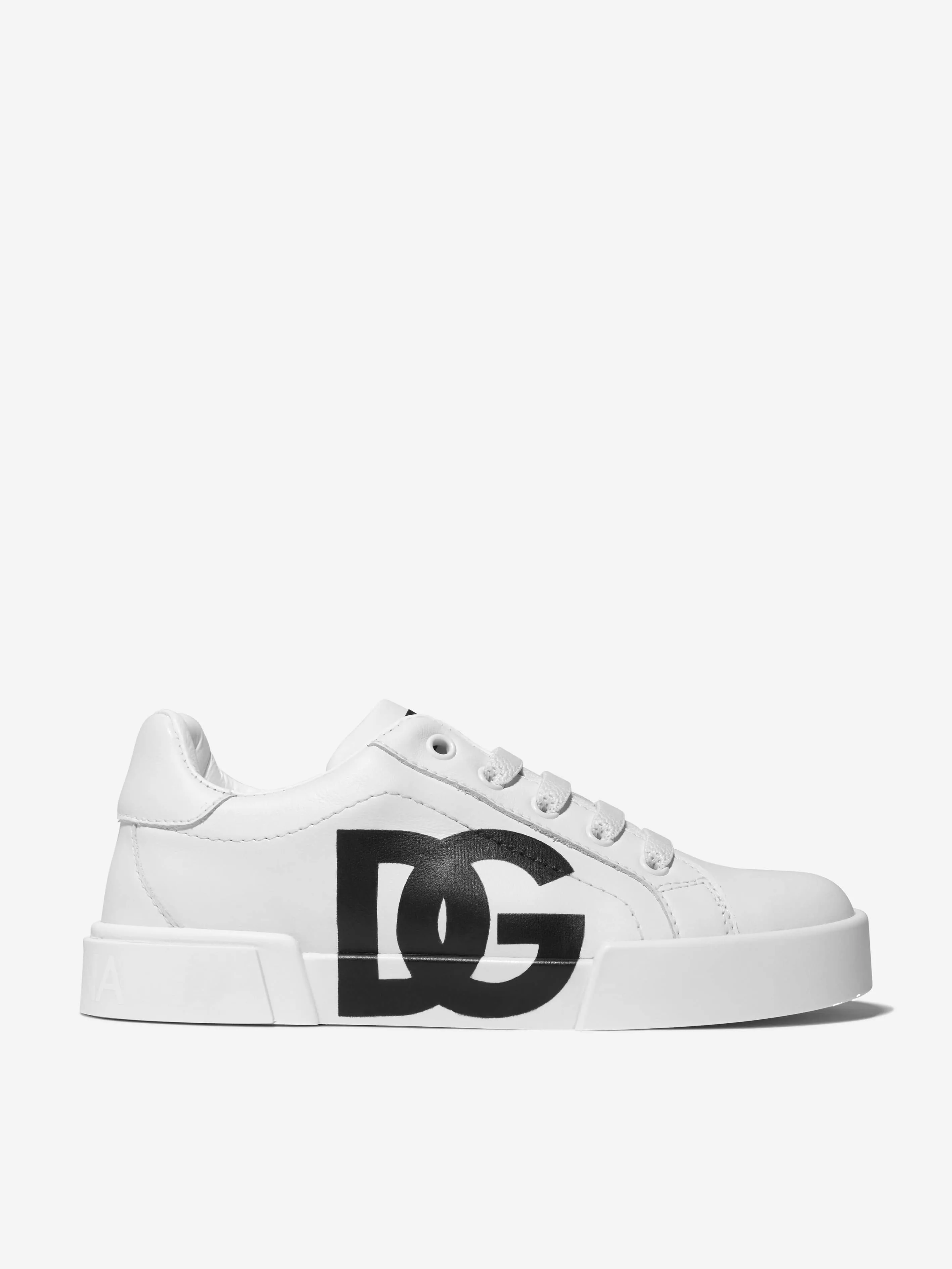 Dolce & Gabbana Kids Leather Low Top Logo Trainers