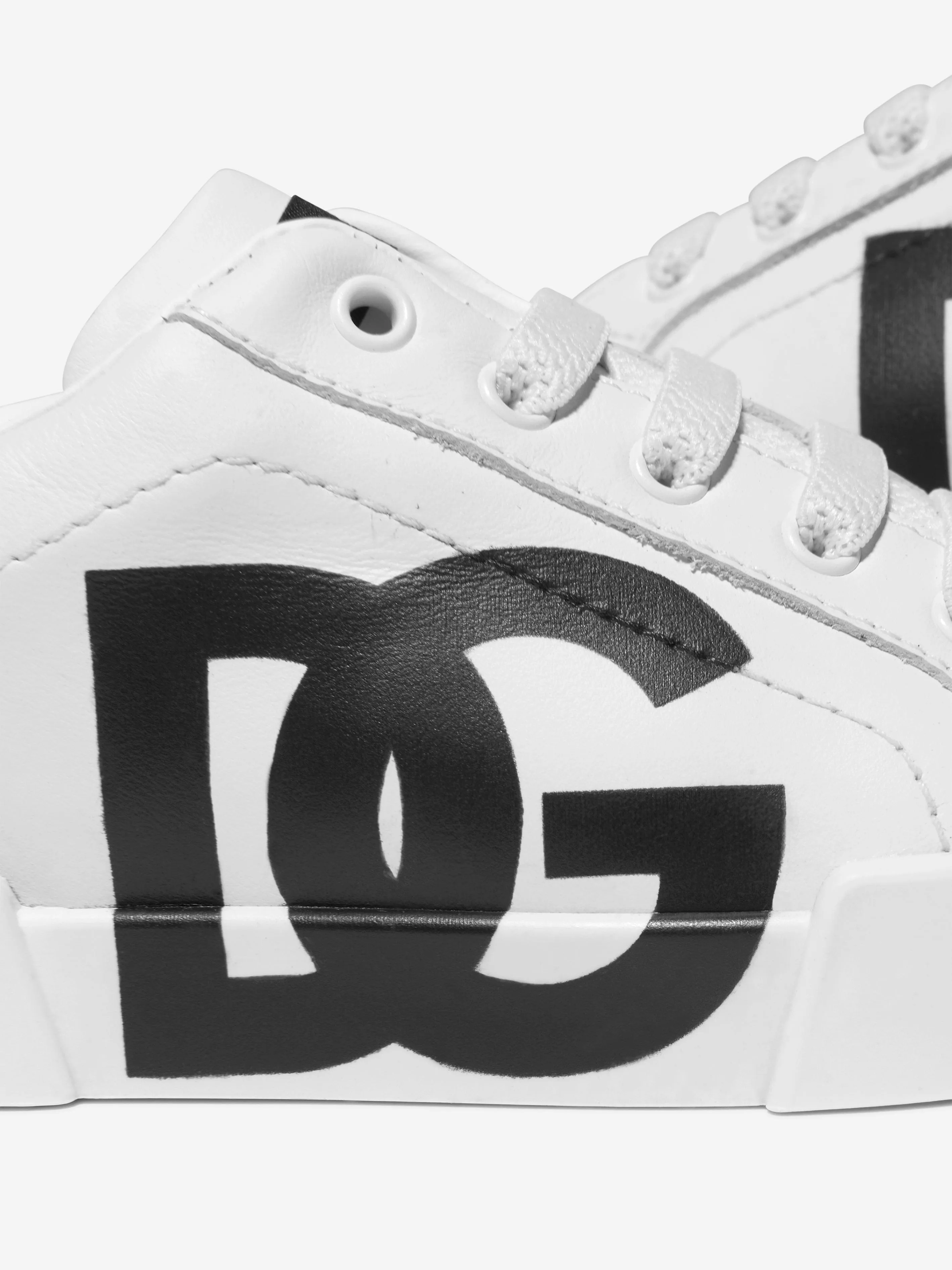 Dolce & Gabbana Kids Leather Low Top Logo Trainers