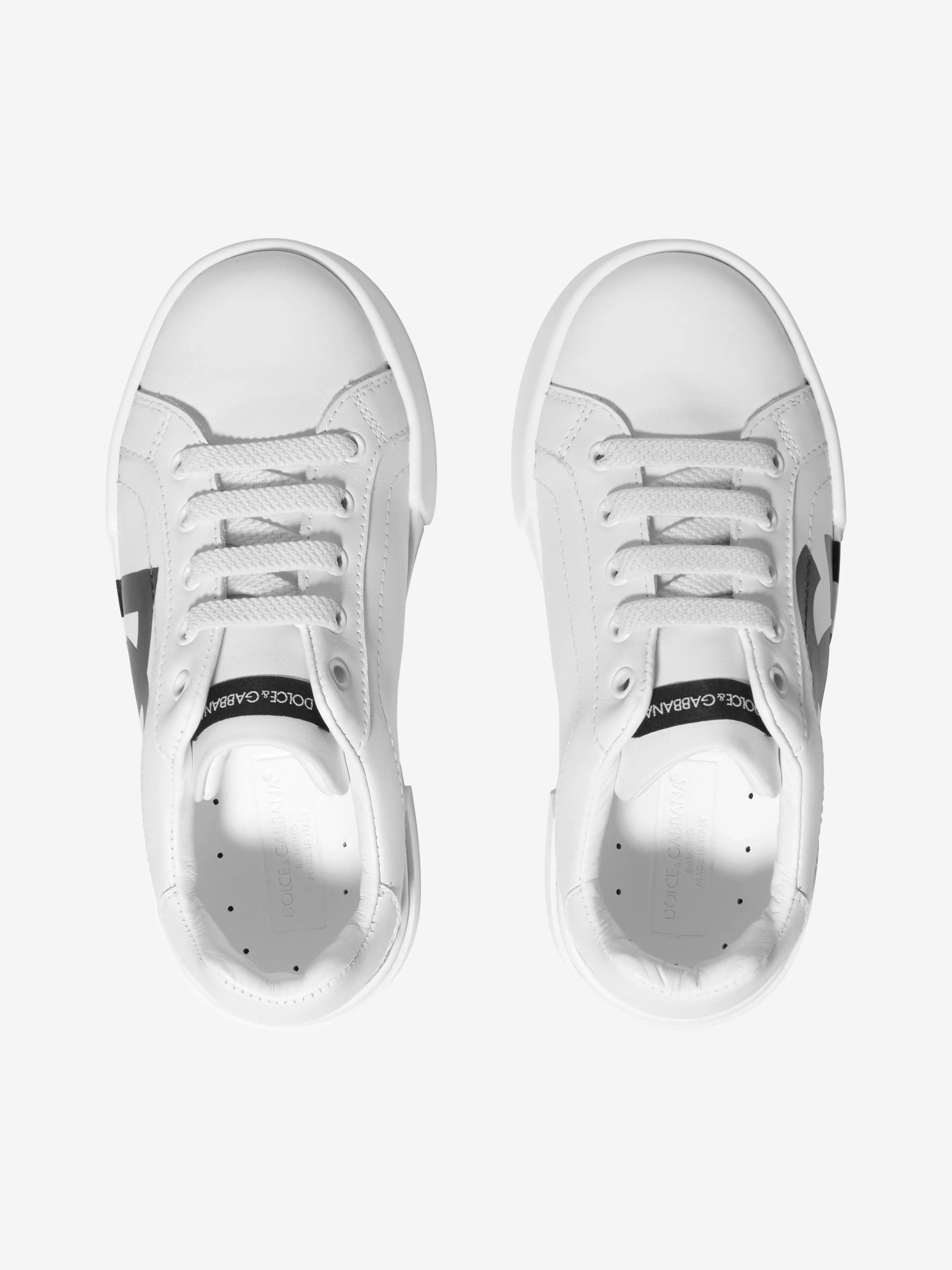 Dolce & Gabbana Kids Leather Low Top Logo Trainers