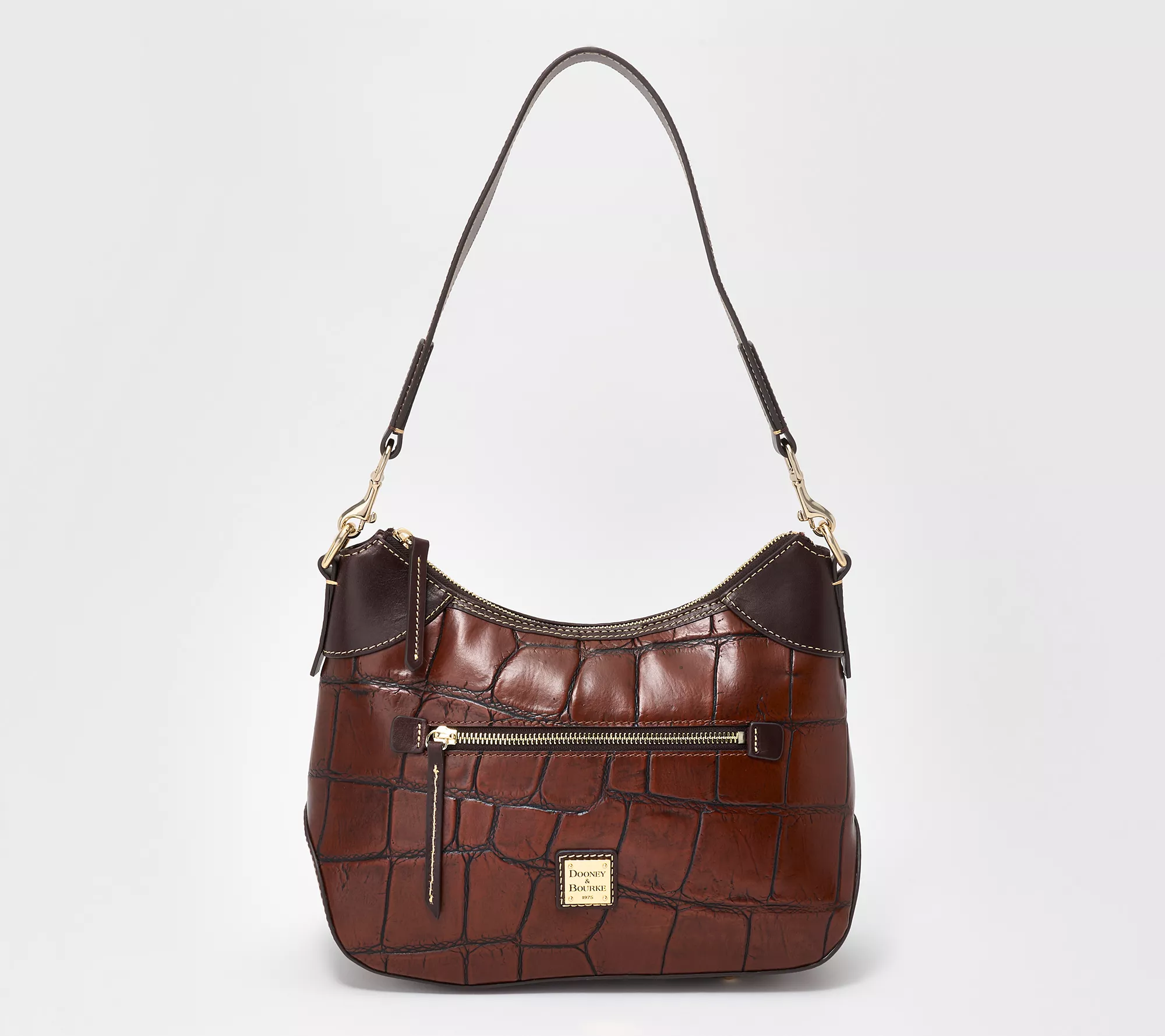 Dooney & Bourke Leather Croco Hobo Shoulder Bag