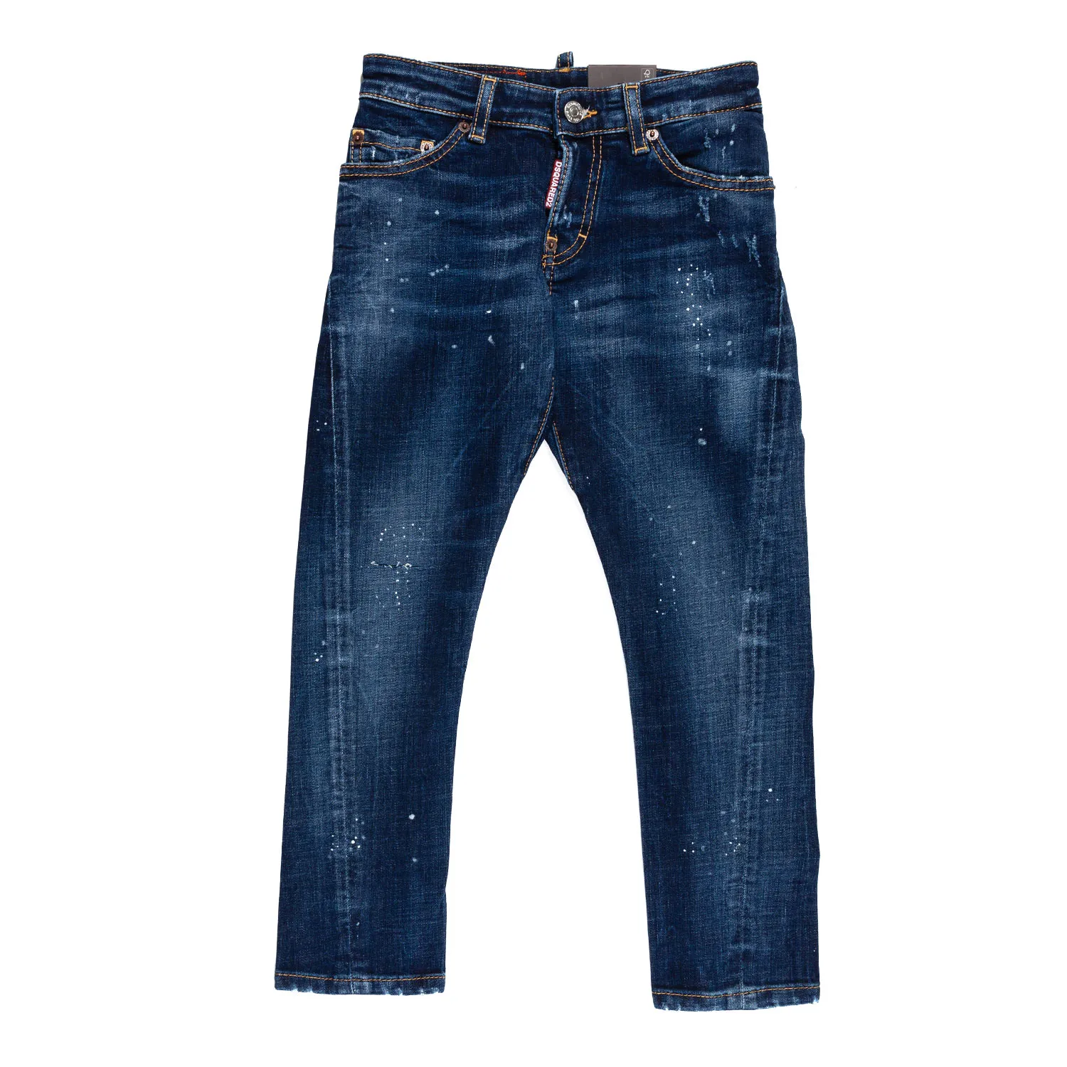 Dsquared2 Dark Blue Jeans With Abrasions For Kids And Teens