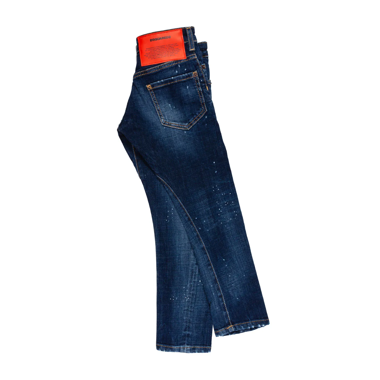 Dsquared2 Dark Blue Jeans With Abrasions For Kids And Teens