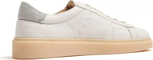 Eleventy logo-debossed leather sneakers Neutrals