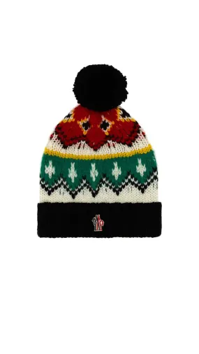 Embroidered Beanie Hat - Multicolor