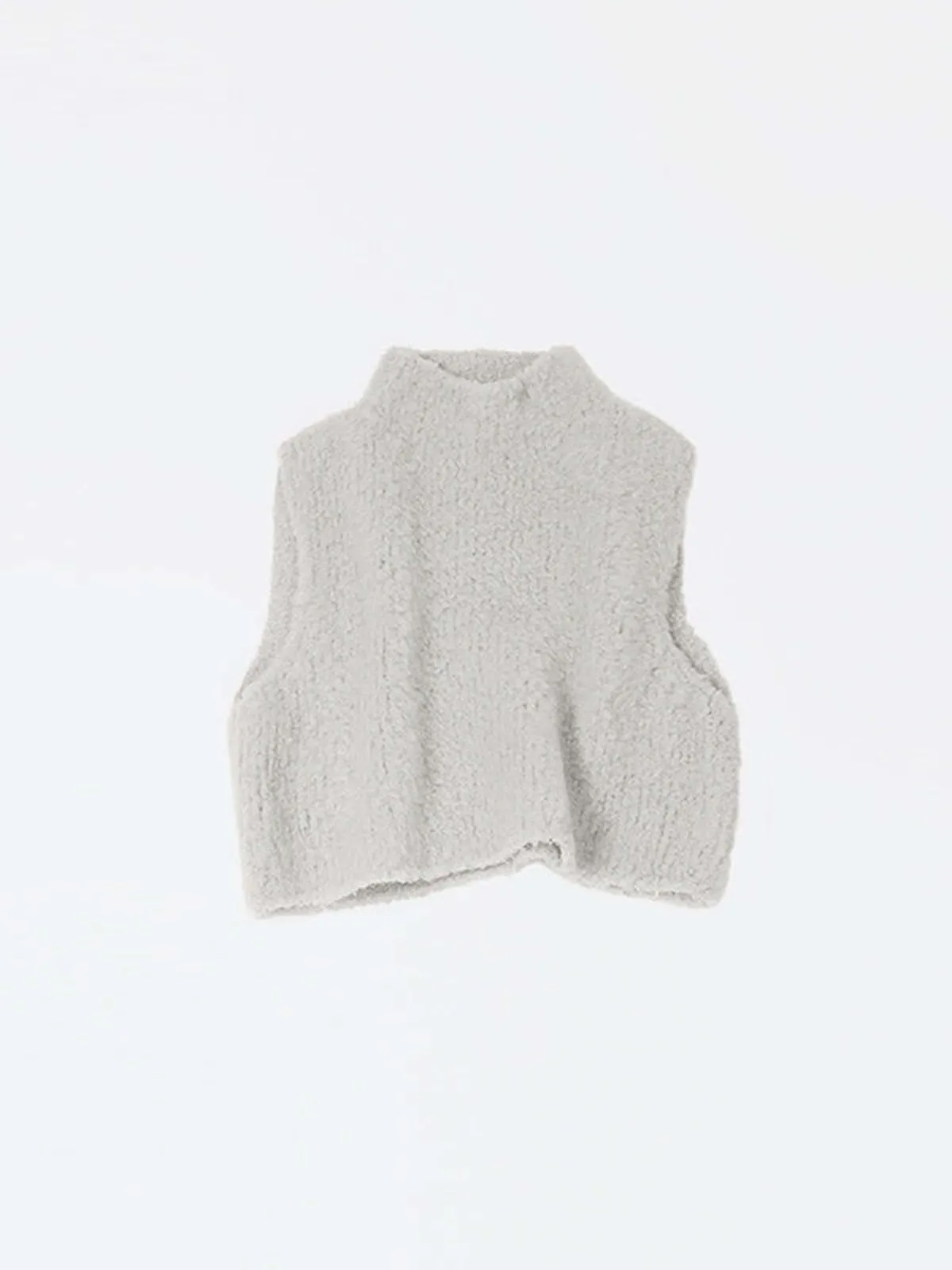 evam eva Alpaca Boa Vest - Antique White