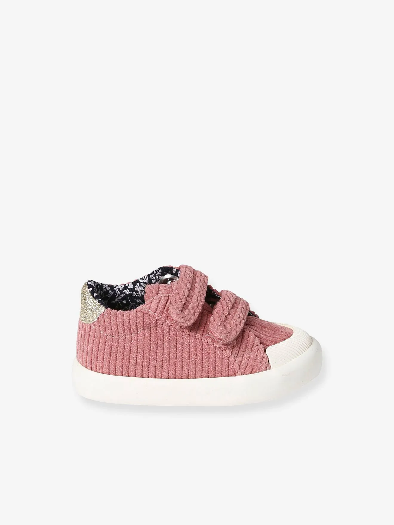 Fabric Trainers with Hook-&-Loop Straps for Babies - raspberry pink