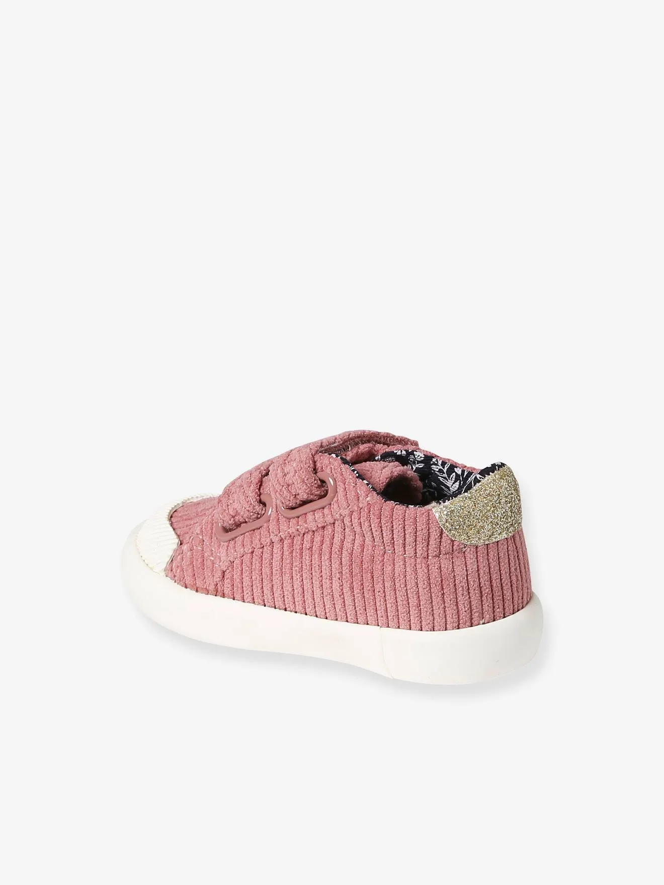 Fabric Trainers with Hook-&-Loop Straps for Babies - raspberry pink