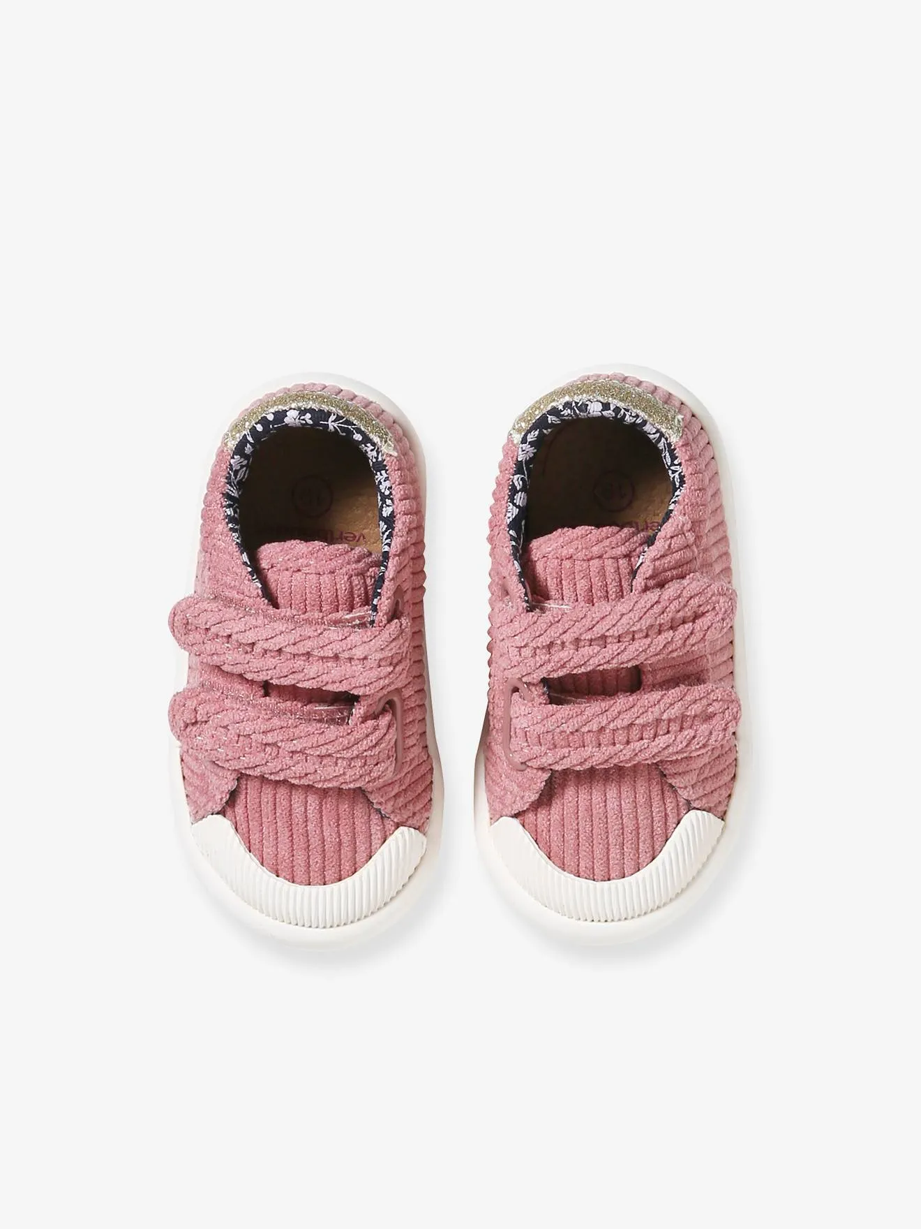 Fabric Trainers with Hook-&-Loop Straps for Babies - raspberry pink