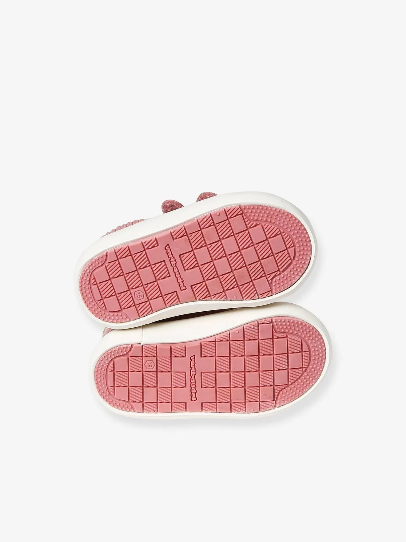 Fabric Trainers with Hook-&-Loop Straps for Babies - raspberry pink