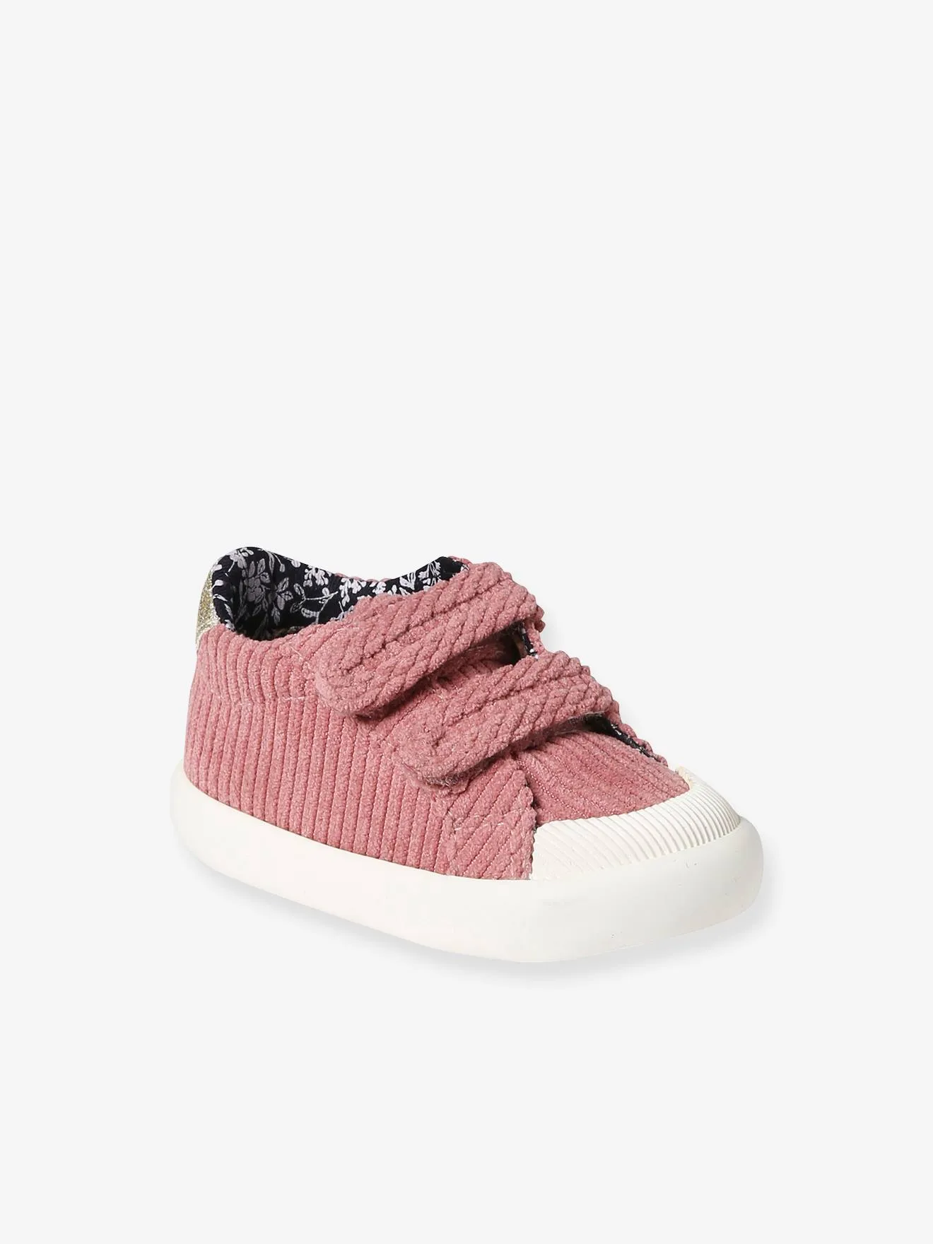 Fabric Trainers with Hook-&-Loop Straps for Babies - raspberry pink