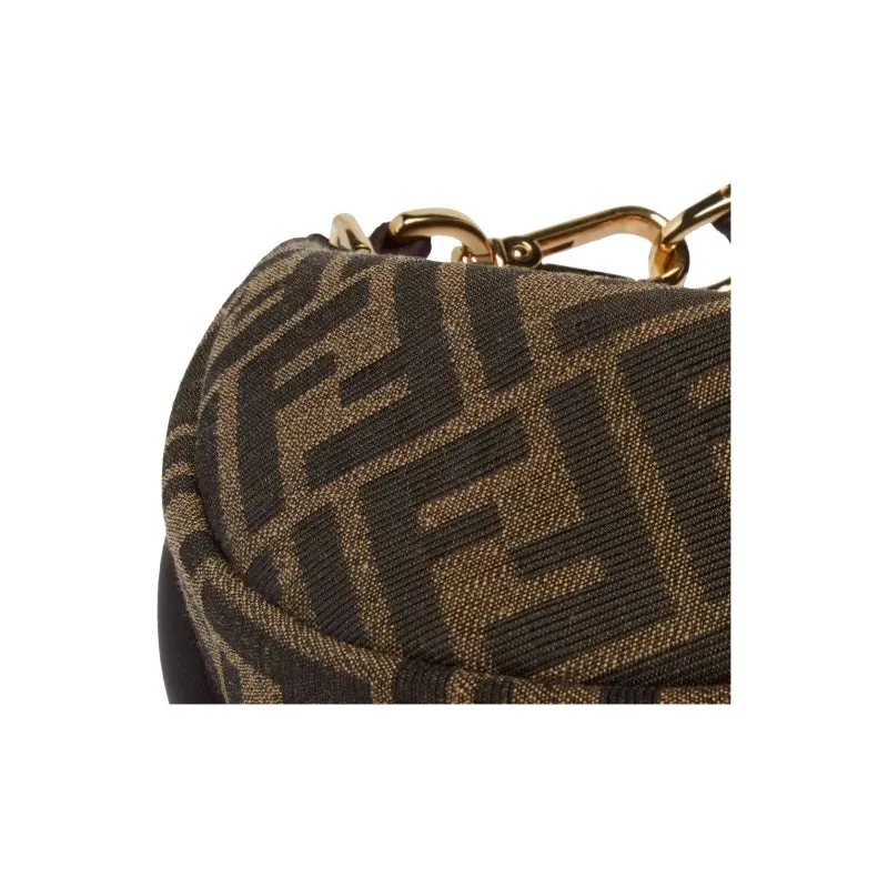     Fendi   Adjustable And Detachable Shoulder Strap Zipper Opening And Closing Jacquard Pattern Cotton Nylon Wrist Bag