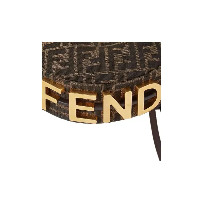     Fendi   Adjustable And Detachable Shoulder Strap Zipper Opening And Closing Jacquard Pattern Cotton Nylon Wrist Bag