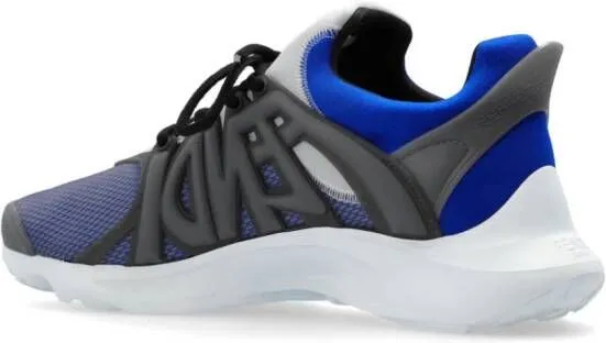 FENDI Tag lace-up panelled sneakers Blue