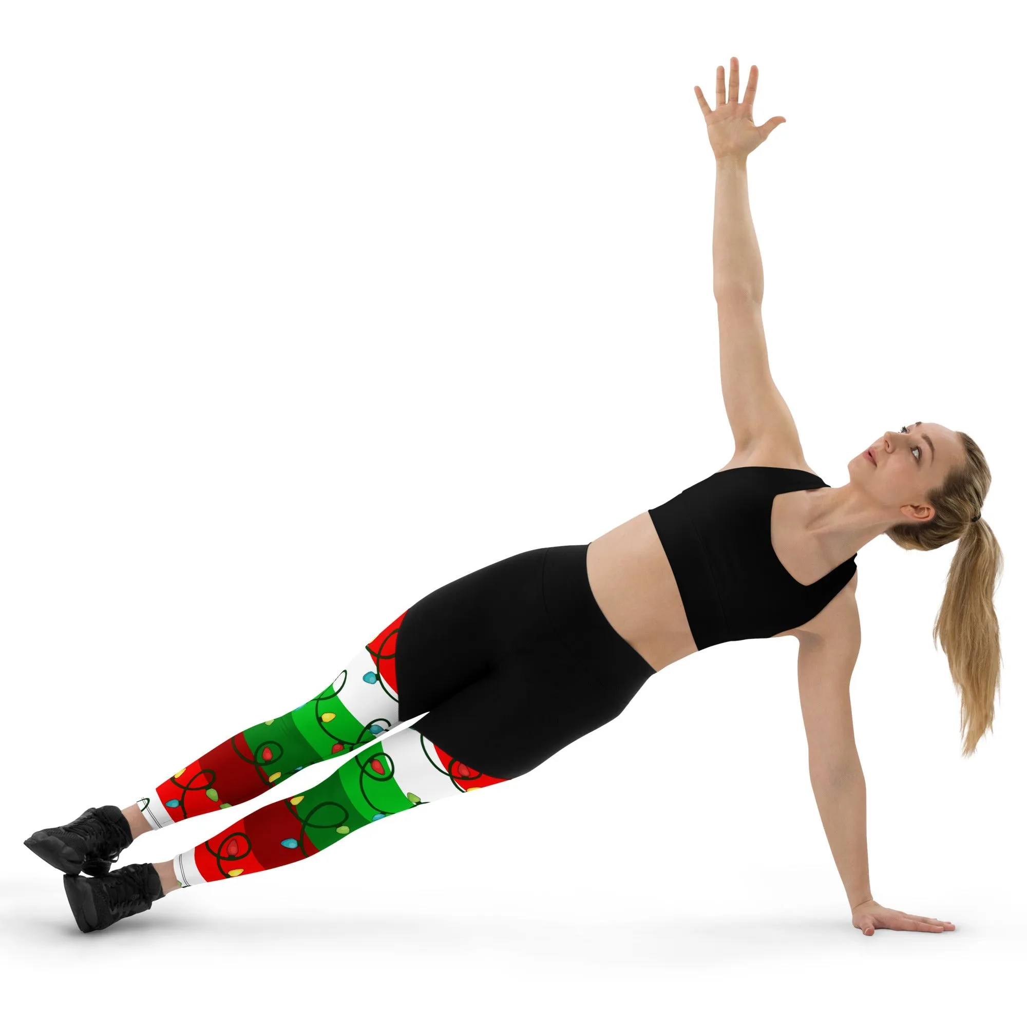 Festive Christmas Lights Compression Leggings