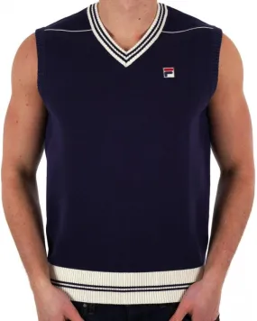 Fila Vintage Knitted Tank Vest Navy