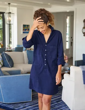 Frank & Eileen SOUTHERN IRELAND Linen Utility Dress in Navy 