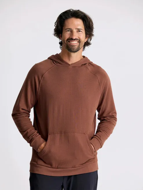 Free Fly Men's Bamboo Lightweight Fleece Hoodie: Chestnut