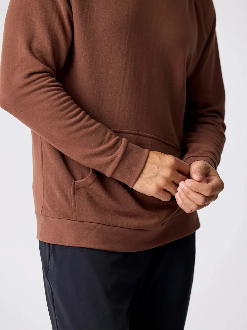 Free Fly Men's Bamboo Lightweight Fleece Hoodie: Chestnut