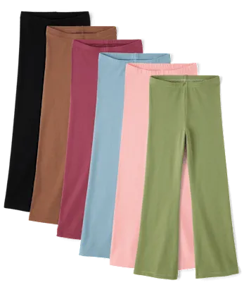 Girls Flare Leggings 6-Pack