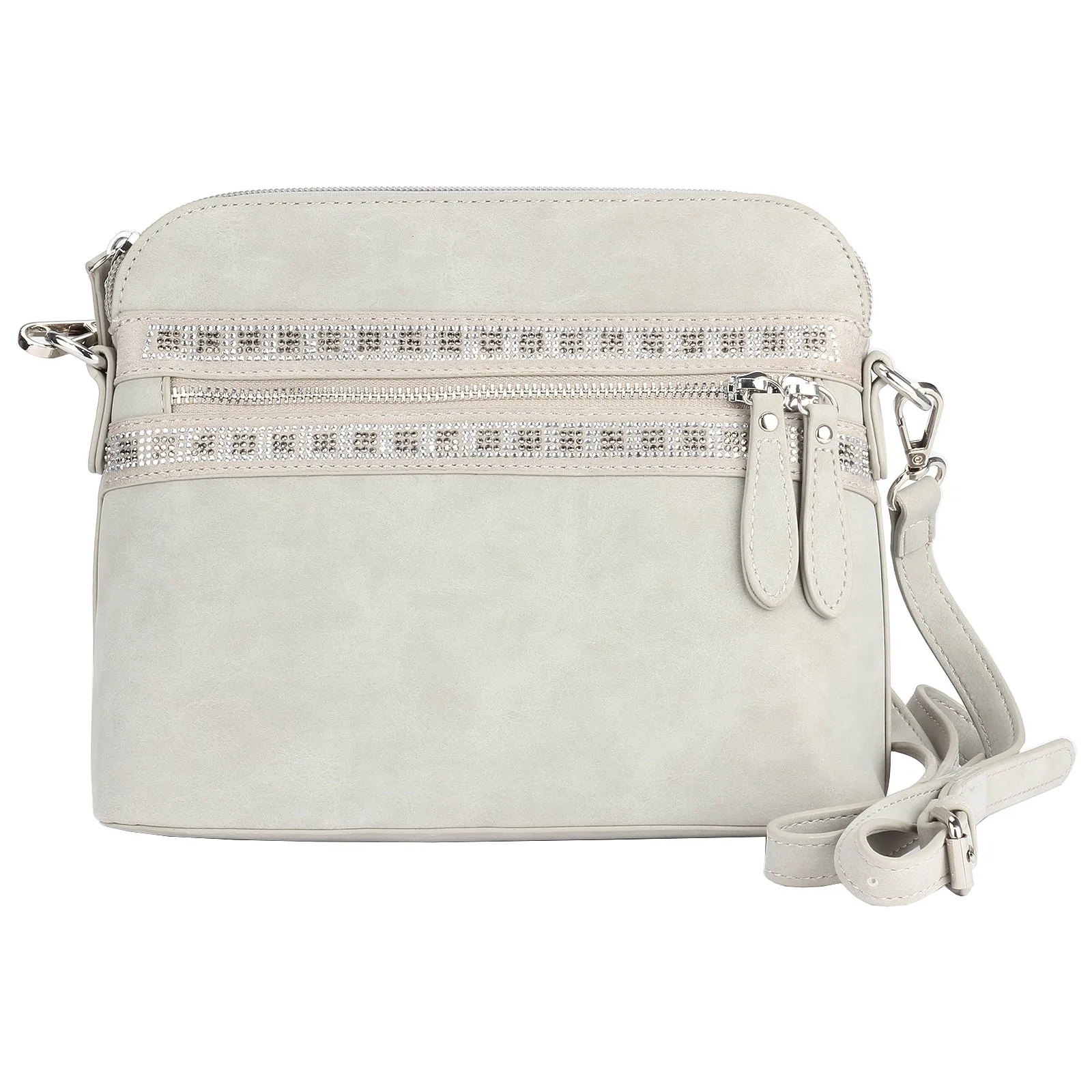 Glitter embellished textured cross-body bag