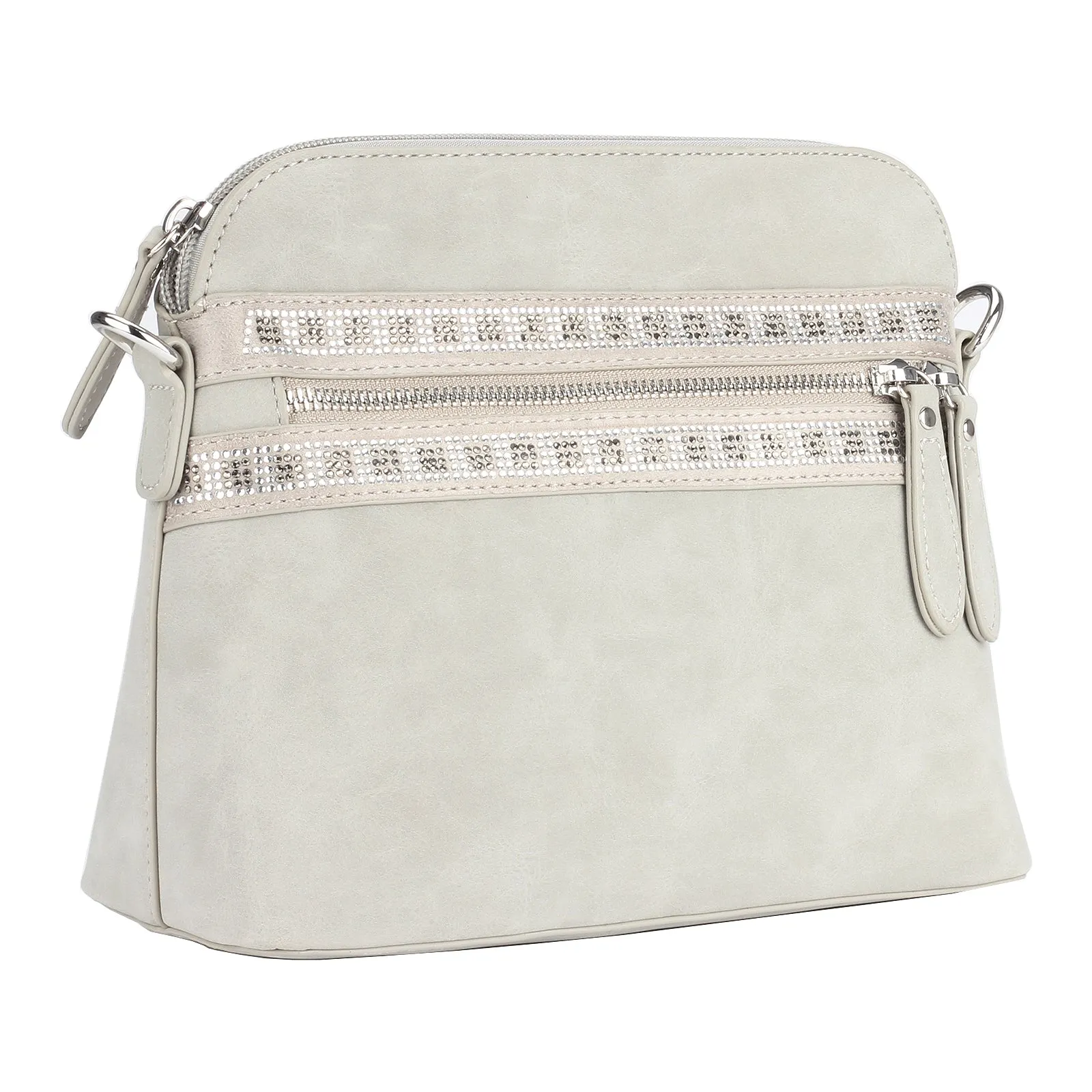 Glitter embellished textured cross-body bag