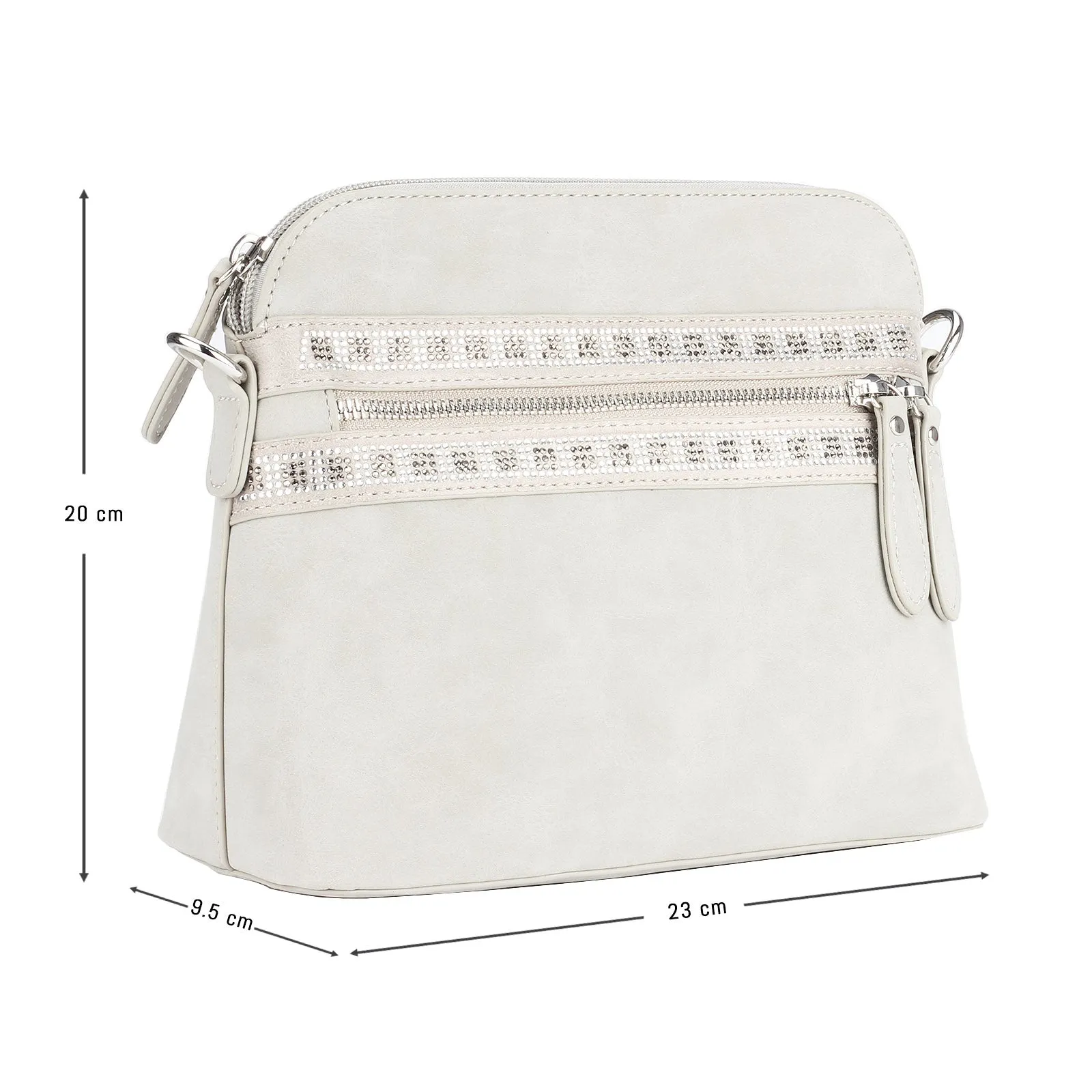 Glitter embellished textured cross-body bag