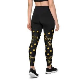 Golden Birthday Girl Compression Leggings