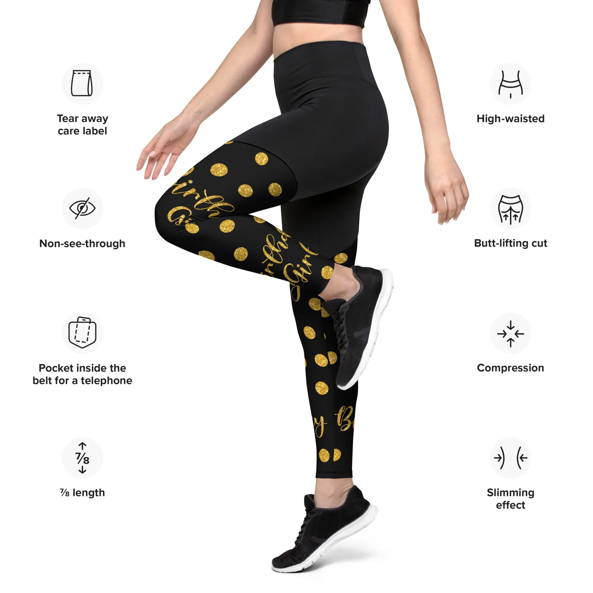 Golden Birthday Girl Compression Leggings