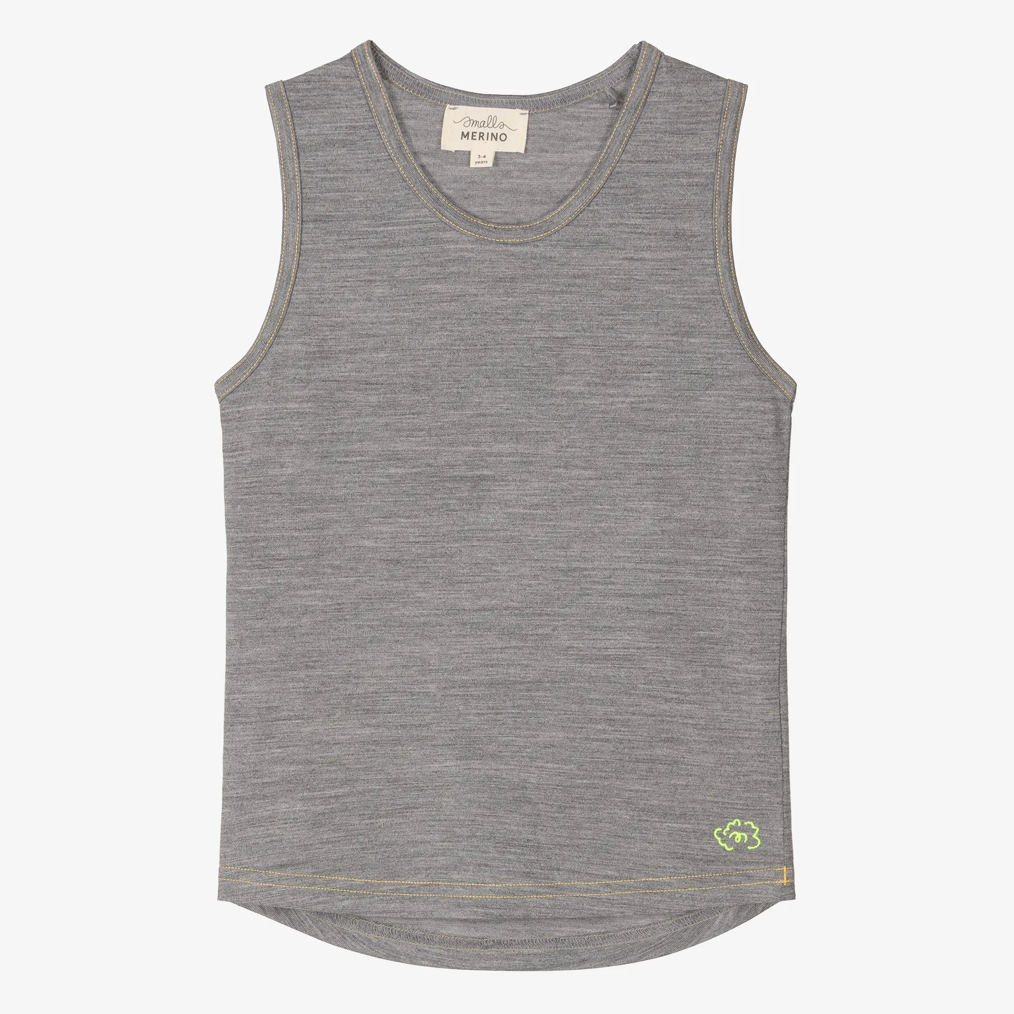 Grey Marl Merino Wool Vest Top