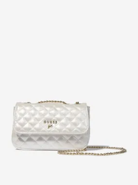 Guess Girls Logo Shoulder Bag in White