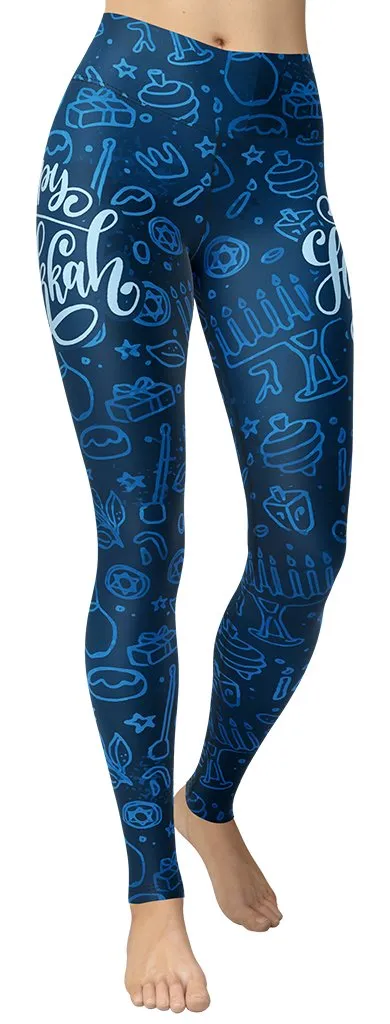 Happy Hanukkah Yoga Leggings