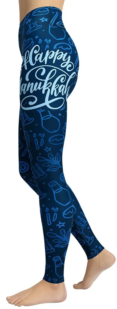 Happy Hanukkah Yoga Leggings