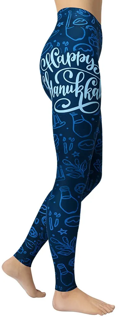 Happy Hanukkah Yoga Leggings