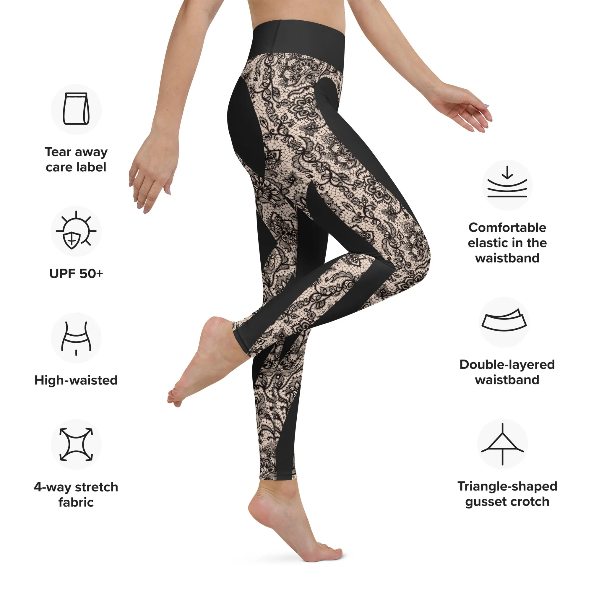 Heart Shaped Lace Yoga Leggings