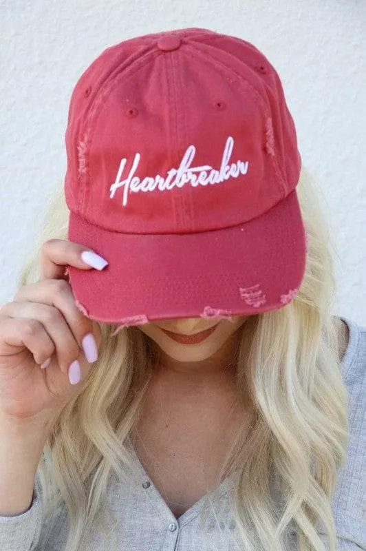 Heartbreaker Embroidered Hat, 4 Colors