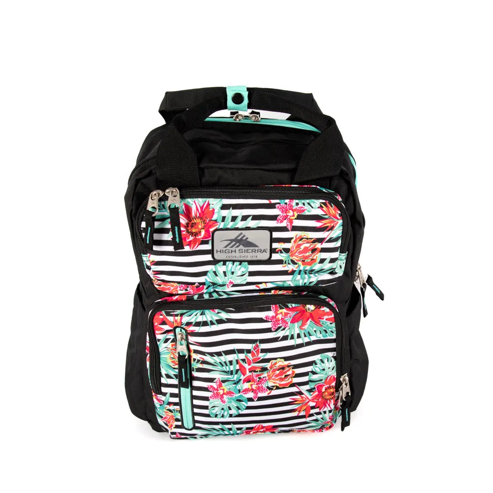 High Sierra Mindie Backpack Tropical Stripe/Black/Aquamarine