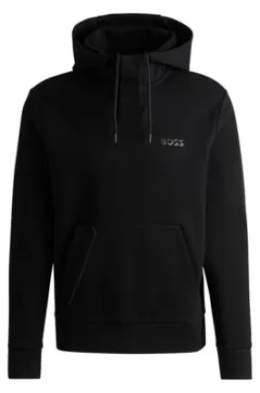 Hoodie with mirror-effect logo