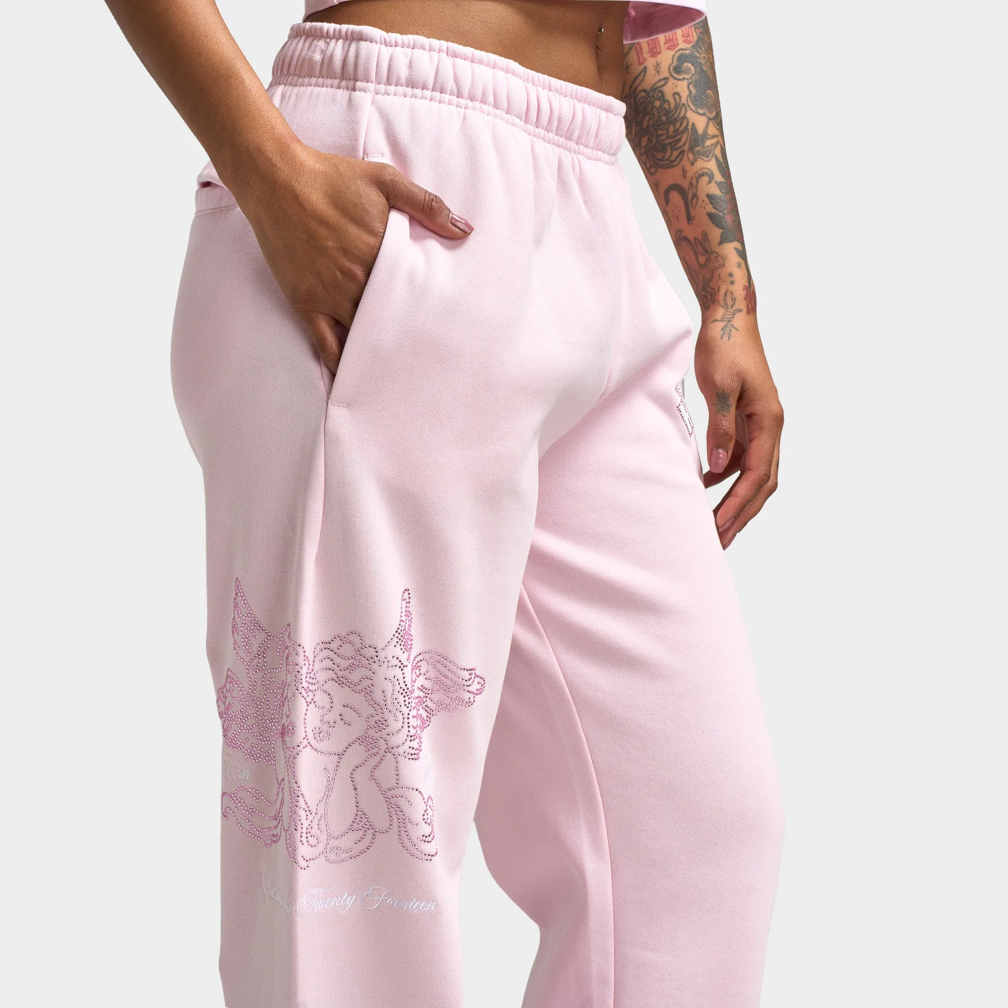 Hoodrich Women's Cherish Wide Leg Joggers Festival Bloom / White