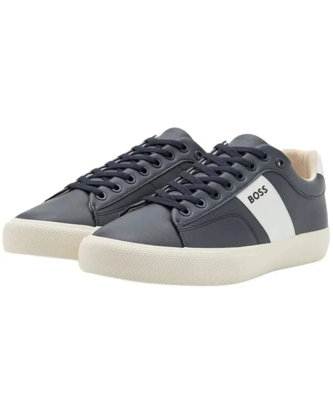 Hugo Boss Aiden Tenn Mens Leather Trainers - 4063541124 at kular fashion