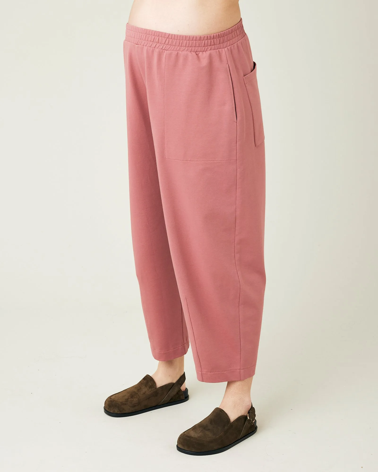 Huxley Dusty Pink Cotton Jersey Trousers