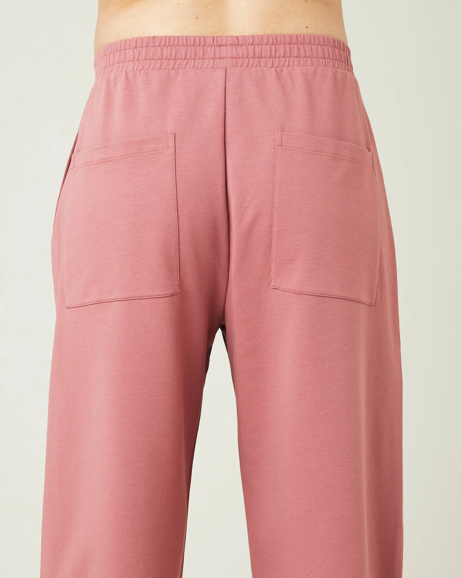 Huxley Dusty Pink Cotton Jersey Trousers