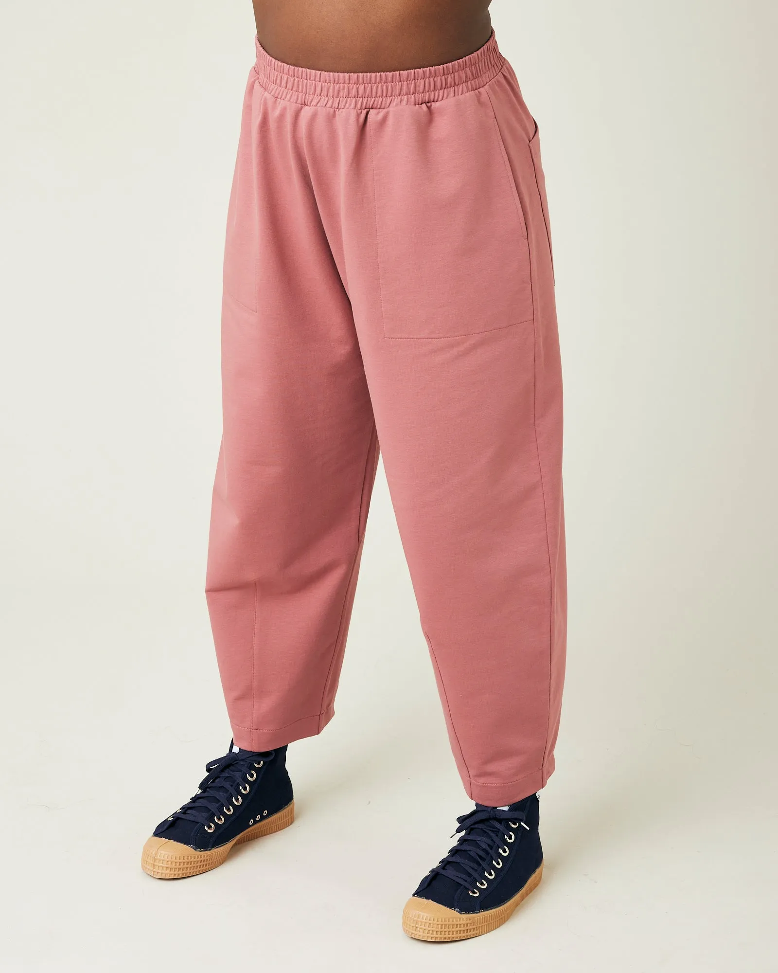 Huxley Dusty Pink Cotton Jersey Trousers