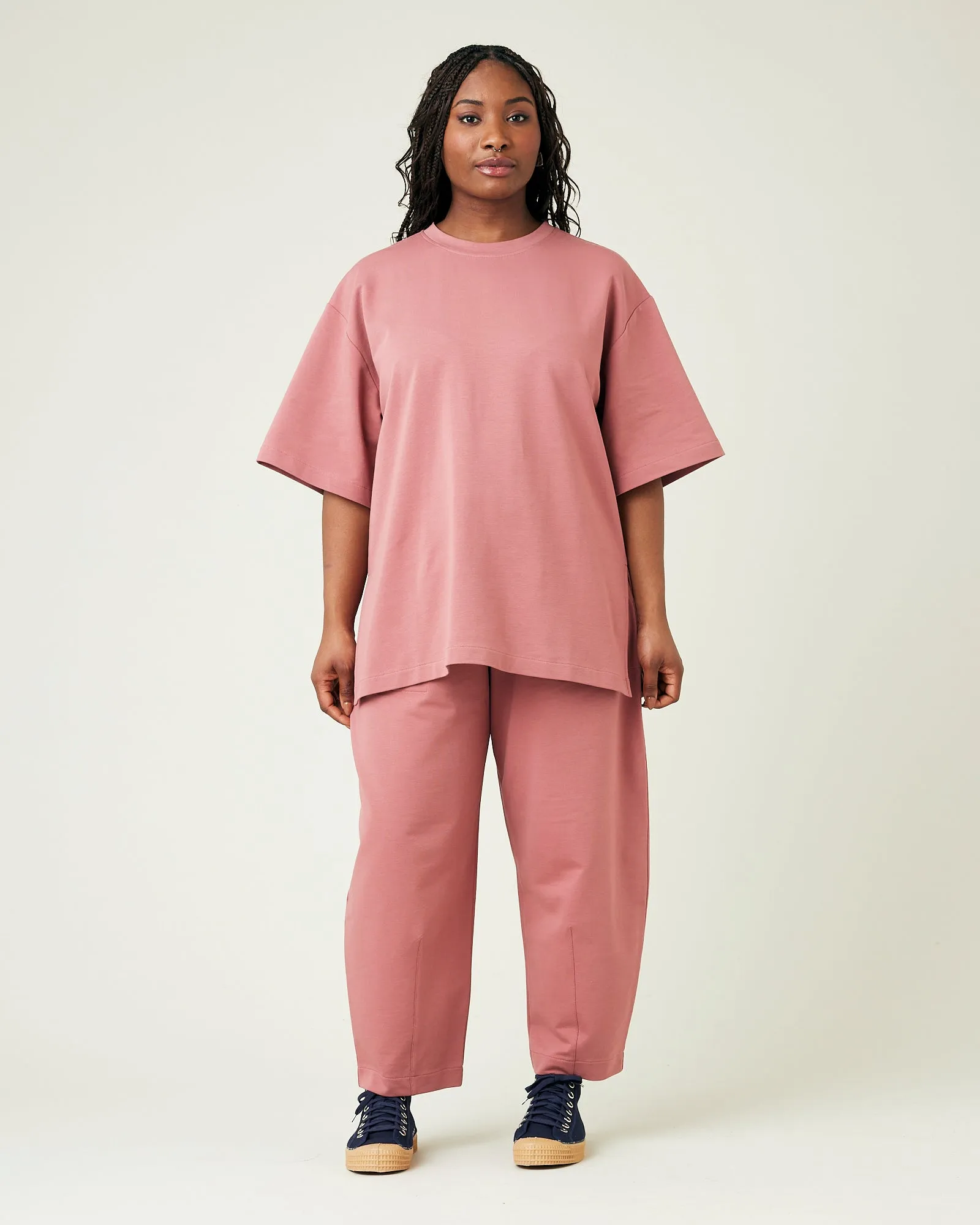 Huxley Dusty Pink Cotton Jersey Trousers