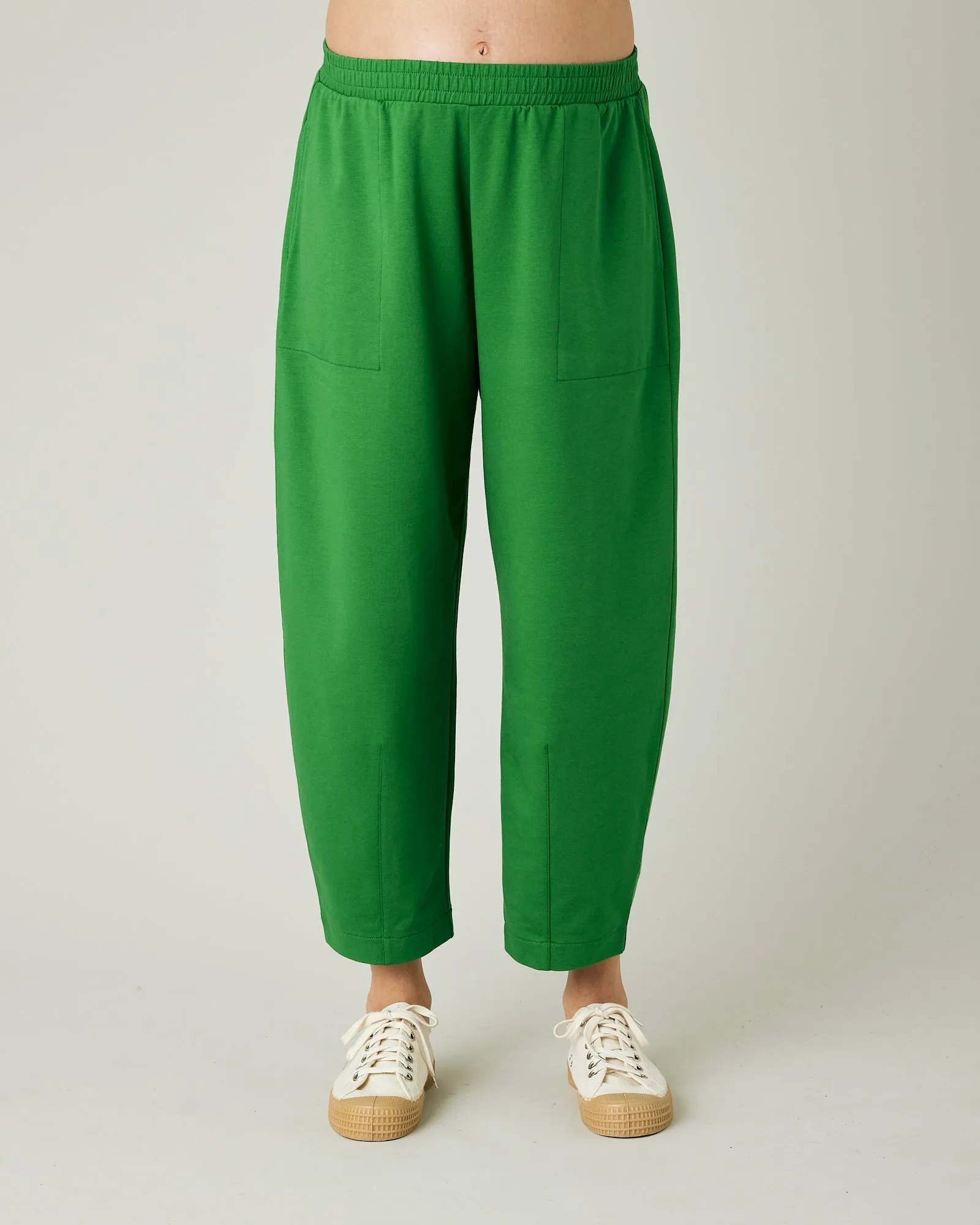 Huxley Juniper Green Cotton Jersey Trousers