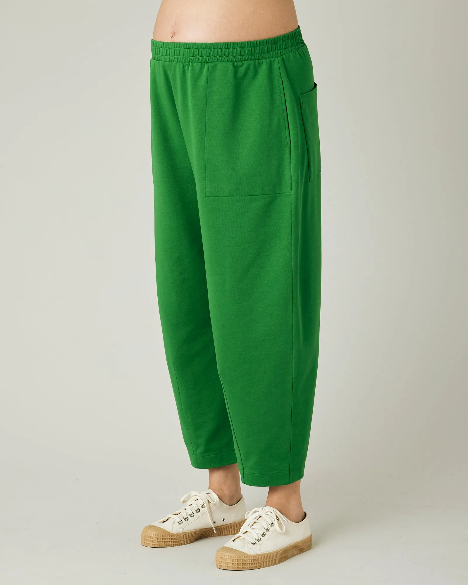 Huxley Juniper Green Cotton Jersey Trousers