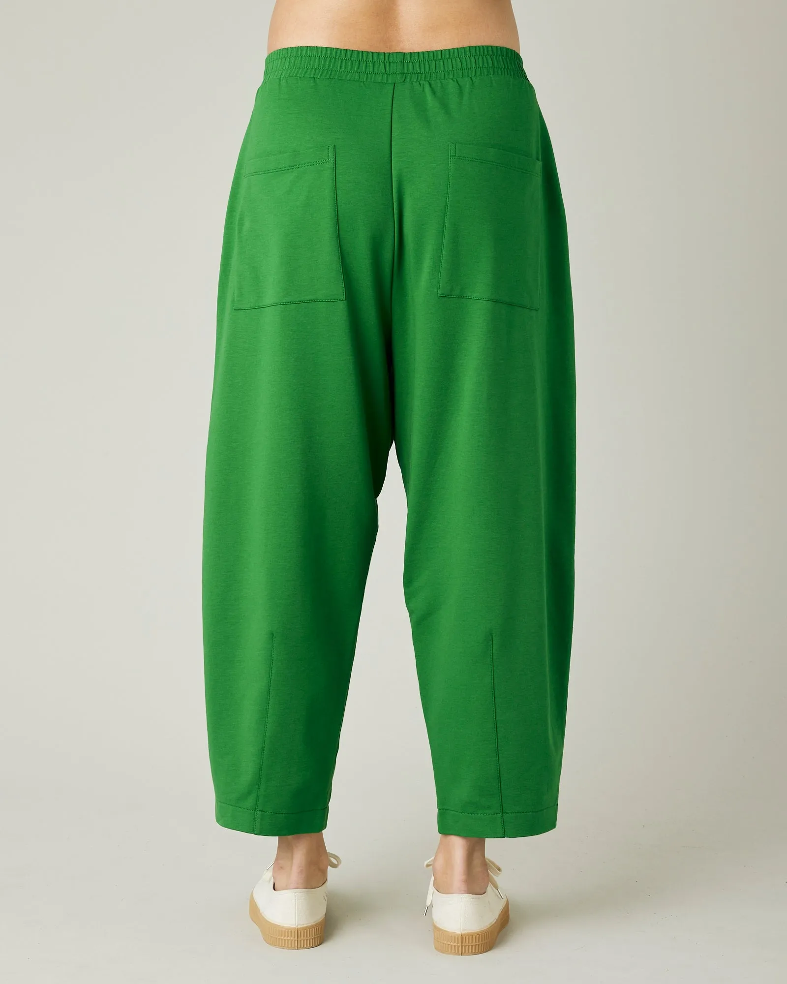 Huxley Juniper Green Cotton Jersey Trousers