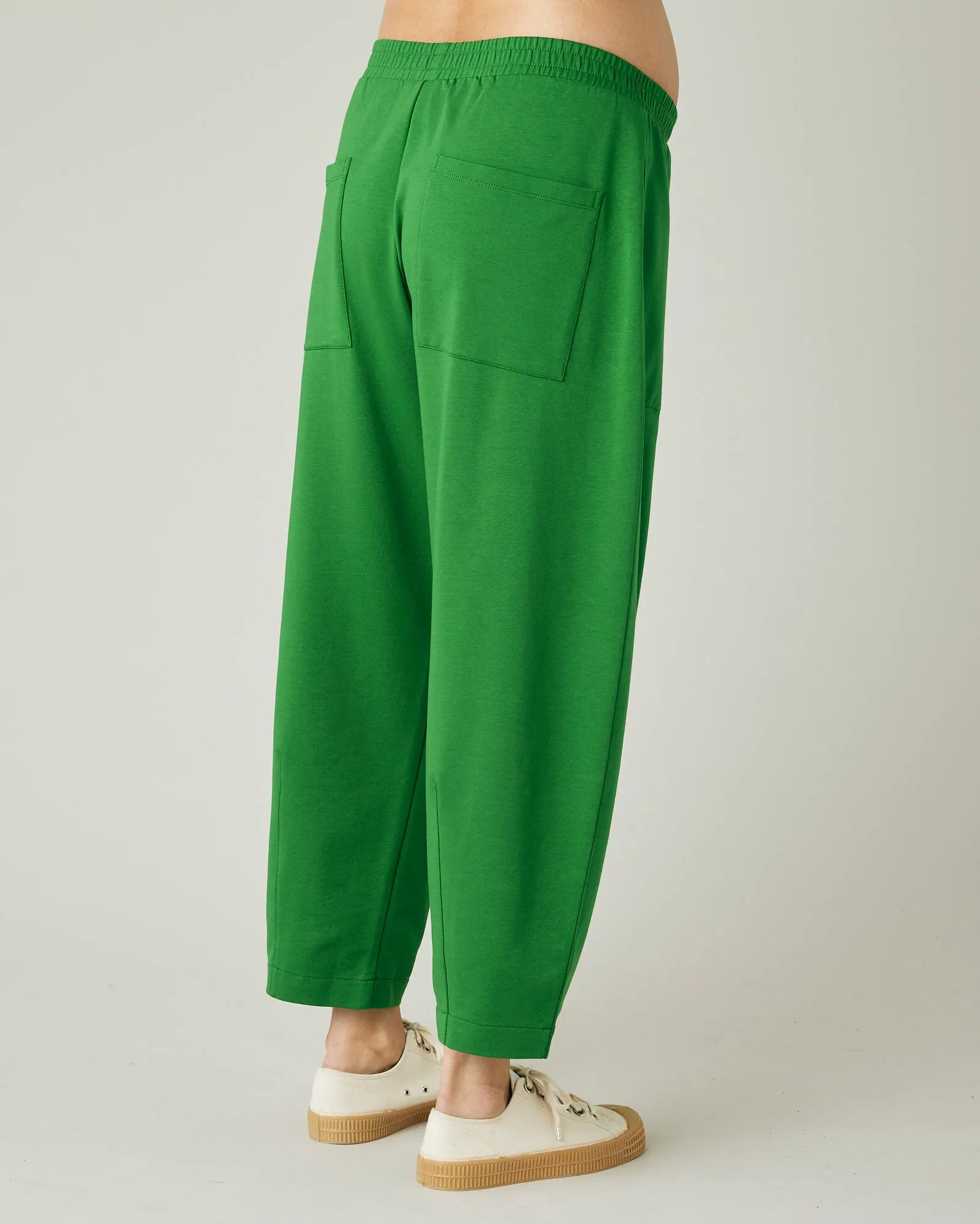 Huxley Juniper Green Cotton Jersey Trousers