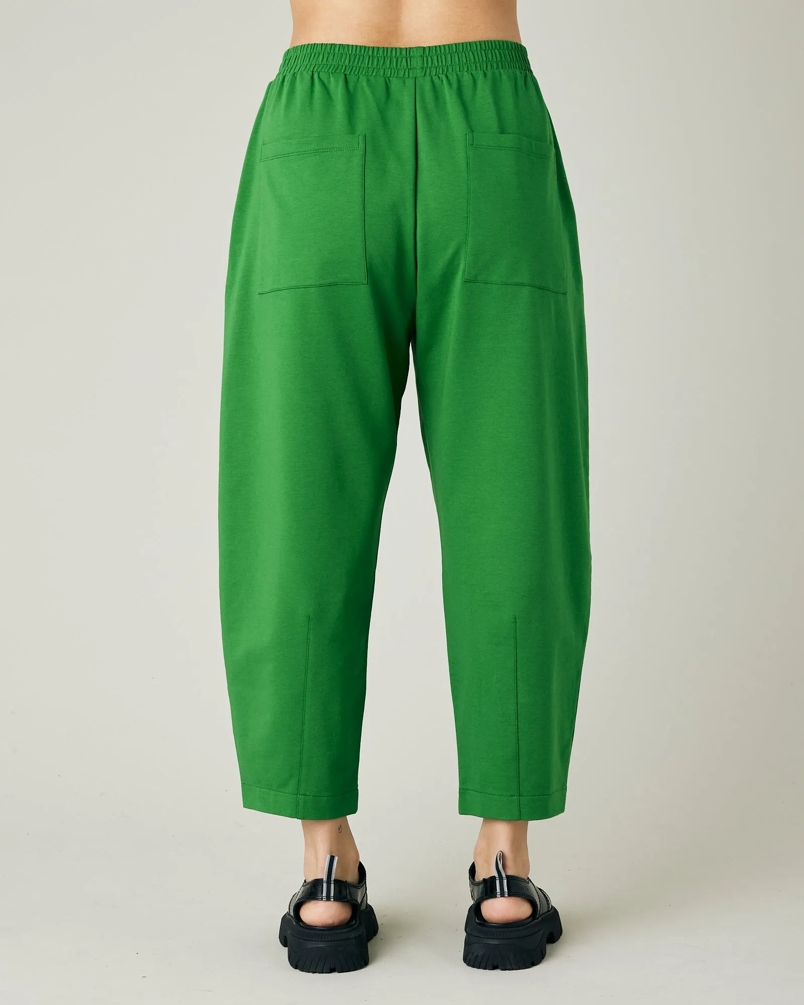 Huxley Juniper Green Cotton Jersey Trousers